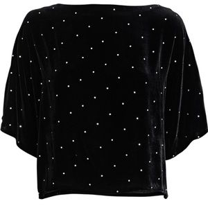 INTERMIX Hillary Crystal-Embellished Velveteen Top